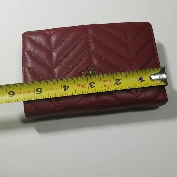 NWT Lauren Ralph Lauren Carrington New Compact Leather Wallet In Red - Picture 7 of 12